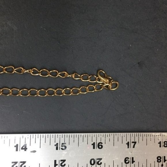 Red Y-Drop Necklace Long Gold Pink Transluscent Chunky - Picture 7 of 7